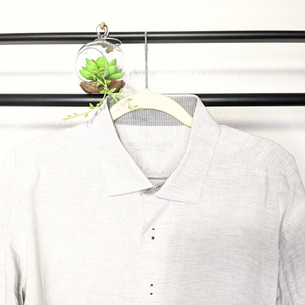Holland & Sherry Custom Gray Button Up L/S Shirt - image 2